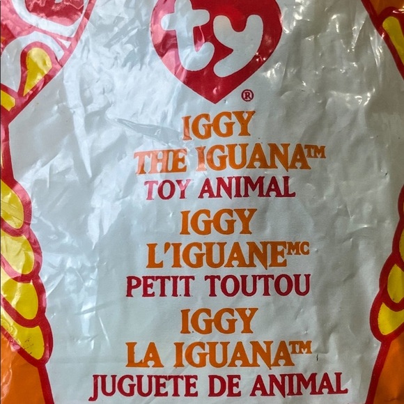 RETIRED & RARE TY TEENIE BEANIE. (IGGY THE IGUANA) Sealed In Original Pac - Picture 4 of 5
